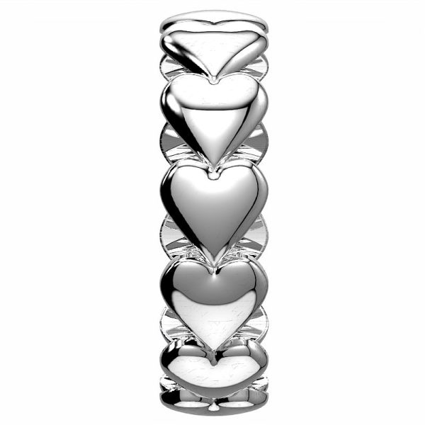 Puffed Heart Eternity Ring - Image 3