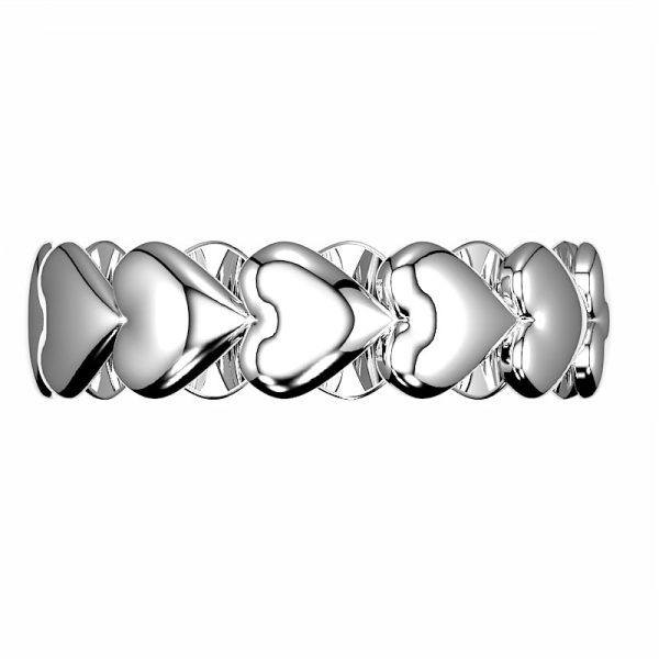 Puffed Heart Eternity Ring - Image 4