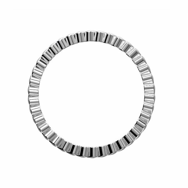 Front view of heart eternity ring in 14k white gold