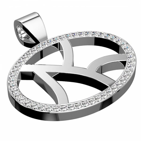 Open Oval Diamond Pendant