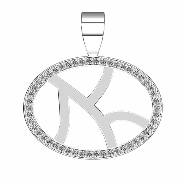 Open Oval Diamond Pendant - Image 2